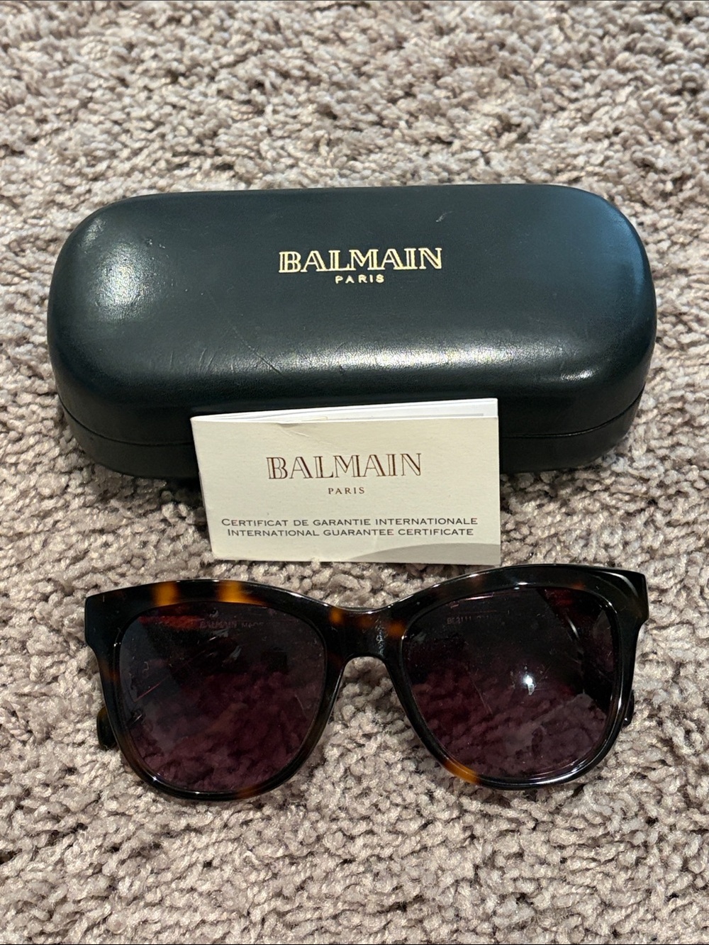 Balmain Women's Tortoiseshell Sunglasses with Dark Brown Lenses